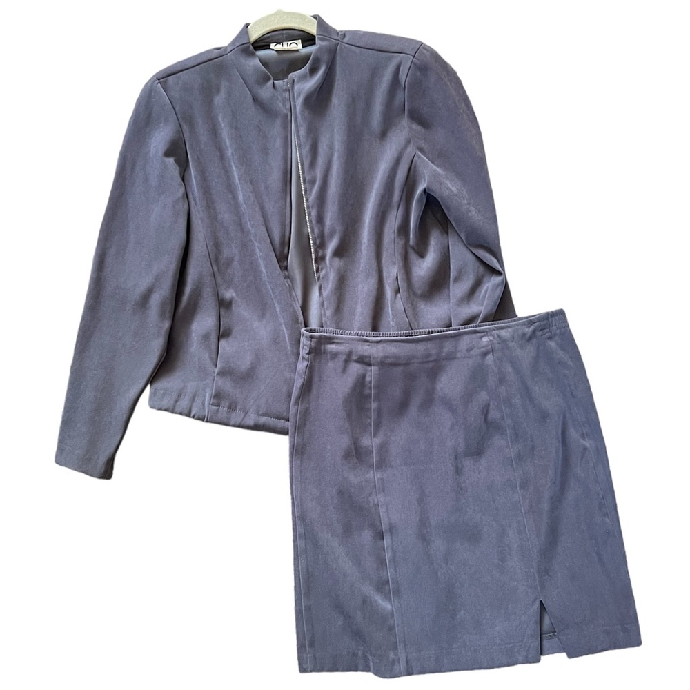 Vintage Clio Skirt Suit with Modern Zip Jacket